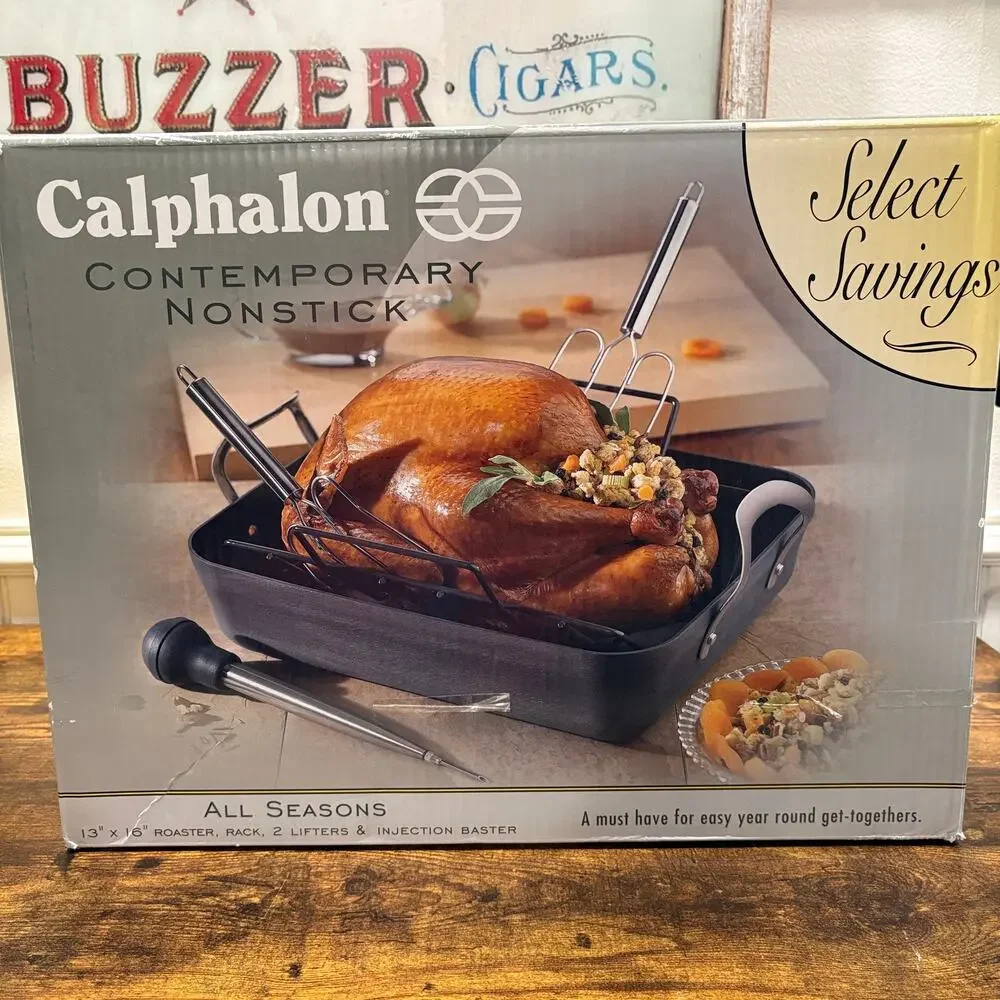 Calphalon Contemporary Nonstick Roaster Set NEW 13 x 16 inch 5-Piece Set‎